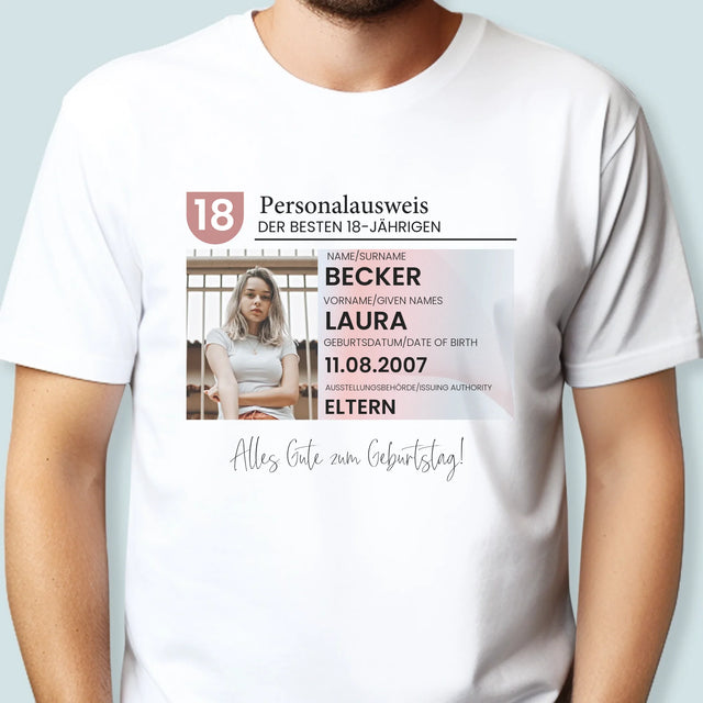 Foto Und Unterschrift: Personalausweis - T-Shirt Für Herren