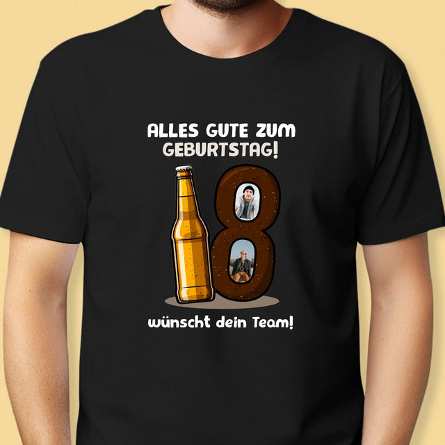 Fotocollage: 18 Bier - T-Shirt Für Herren