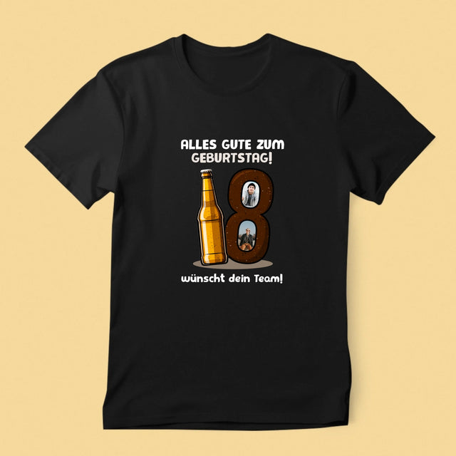 Fotocollage: 18 Bier - T-Shirt Für Herren