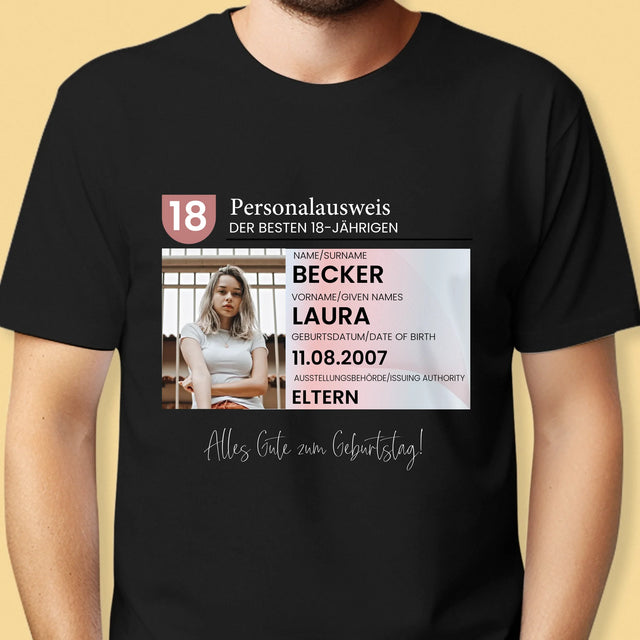 Foto Und Unterschrift: Personalausweis - T-Shirt Für Herren