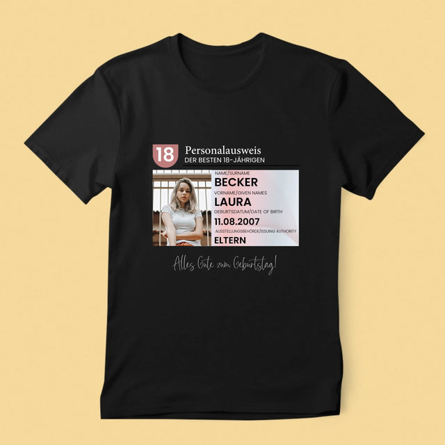 Foto Und Unterschrift: Personalausweis - T-Shirt Für Herren