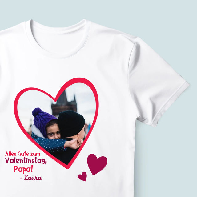 Foto Und Unterschrift: Ein Valentinsgruß Für Papa - T-Shirt Für Herren
