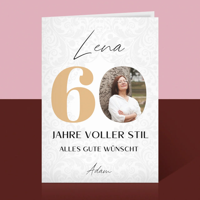 Foto Und Unterschrift: 60 Jahre Voller Stil - Glückwunschkarte
