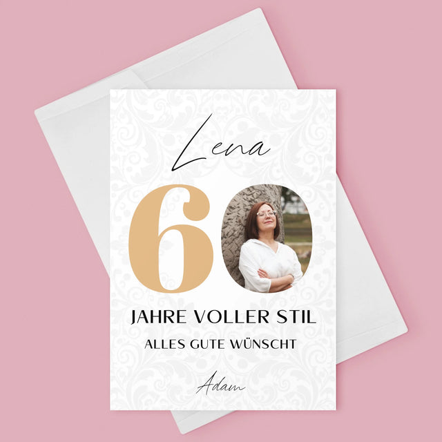 Foto Und Unterschrift: 60 Jahre Voller Stil - Glückwunschkarte