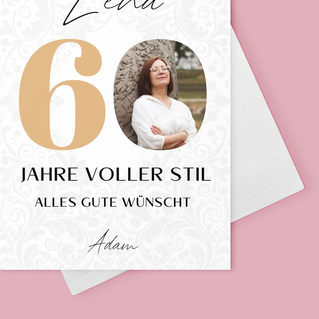Foto Und Unterschrift: 60 Jahre Voller Stil - Glückwunschkarte