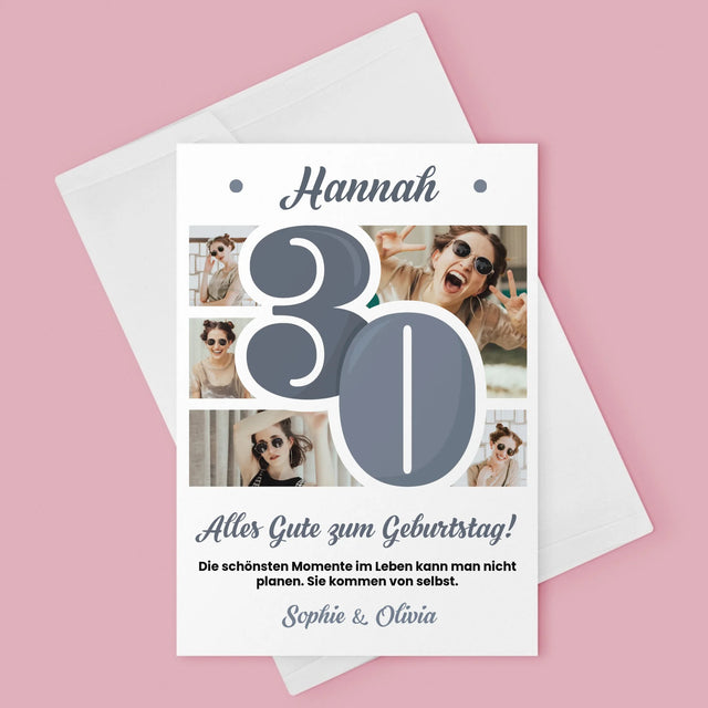 Fotocollage: 30. Geburtstag – Schönste Momente - Glückwunschkarte