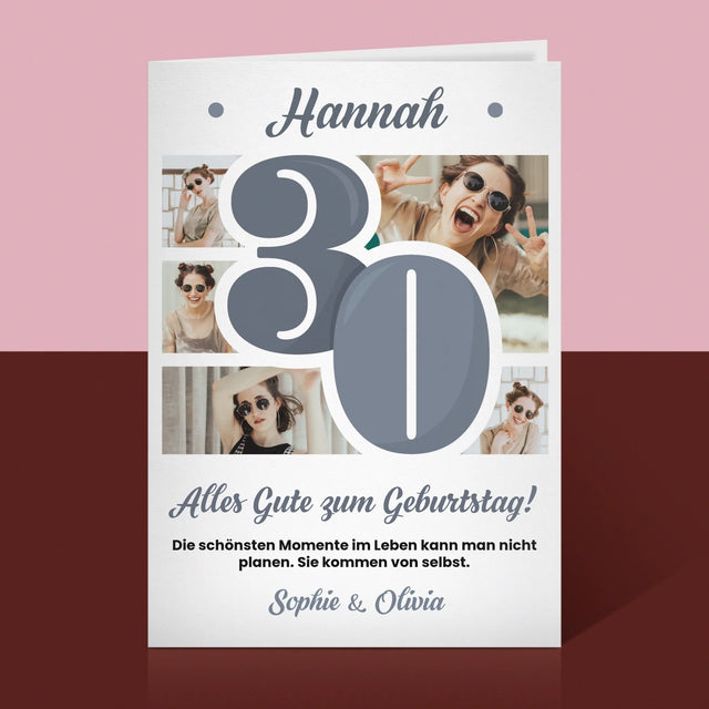 Fotocollage: 30. Geburtstag – Schönste Momente - Glückwunschkarte