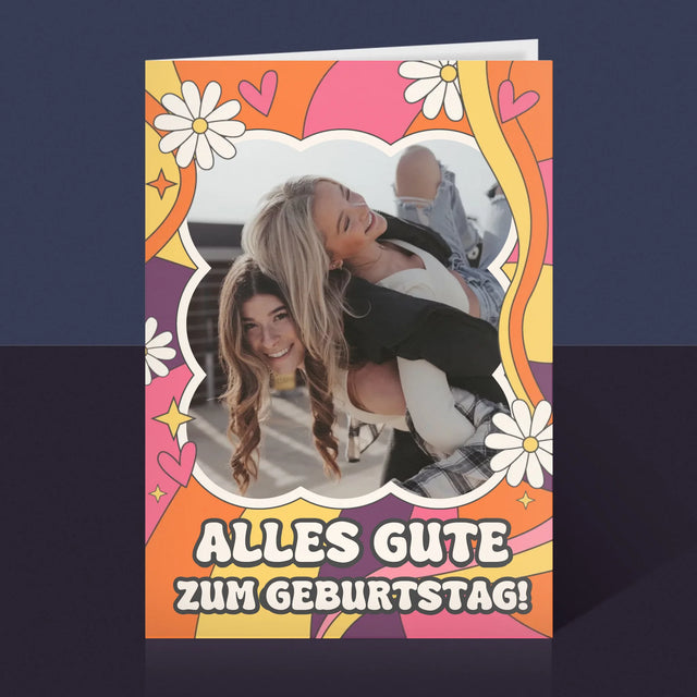 Foto Und Unterschrift: Alles Gute Groovy - Glückwunschkarte