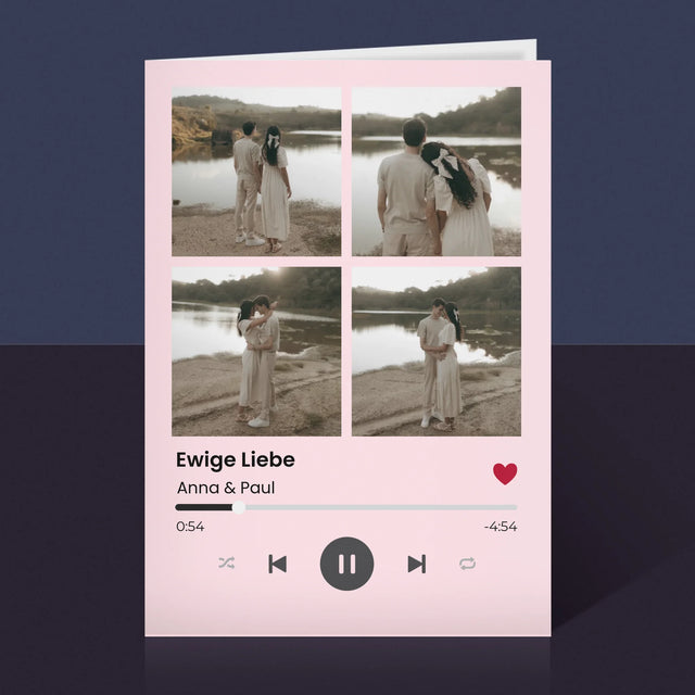 Fotocollage: Spotify 4 Fotos - Glückwunschkarte