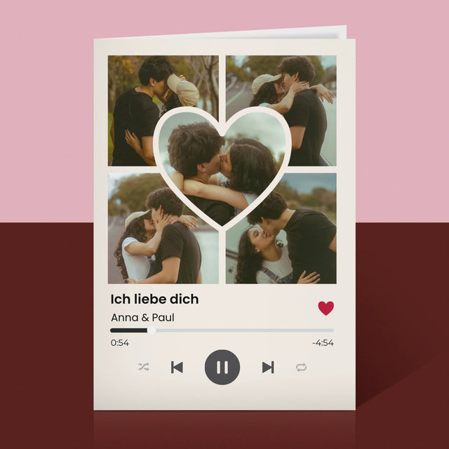 Fotocollage: Spotify Fotos Herz - Glückwunschkarte