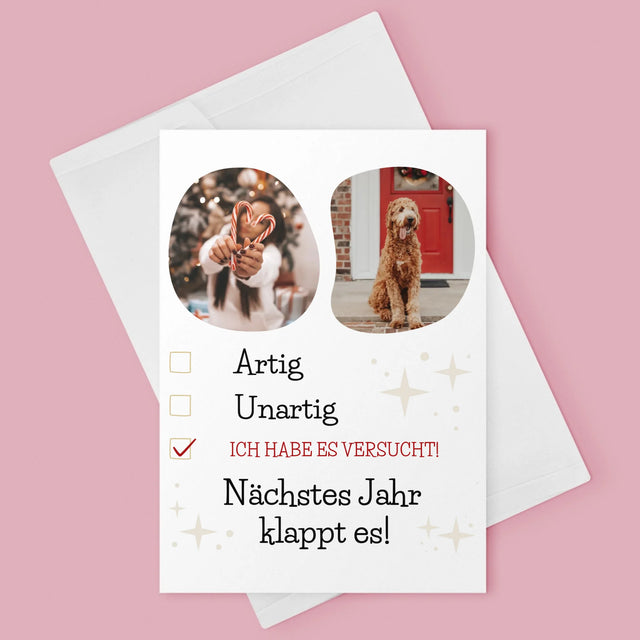 Fotocollage: Artig - Glückwunschkarte