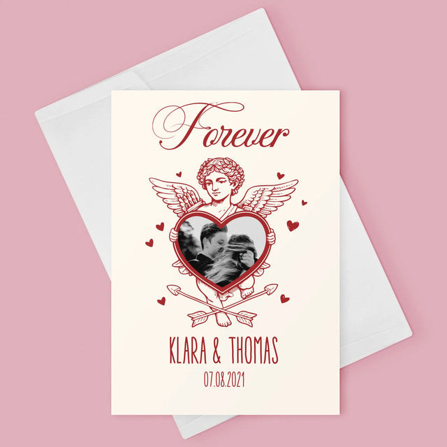 Foto Und Unterschrift: Forever Cupid - Glückwunschkarte