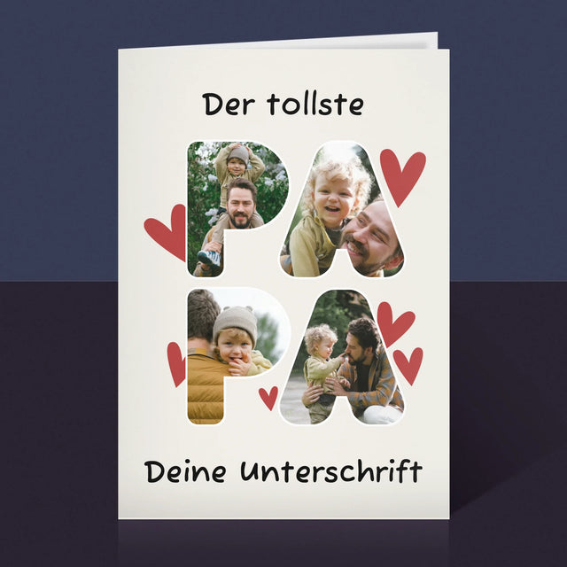 Buchstaben-Collage: Der Tollste Papa - Glückwunschkarte