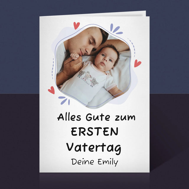 Foto Und Unterschrift: Alles Gute Zum Ersten Vatertag - Glückwunschkarte