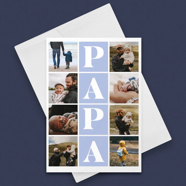 Fotocollage: Fotos Mit Papa - Glückwunschkarte