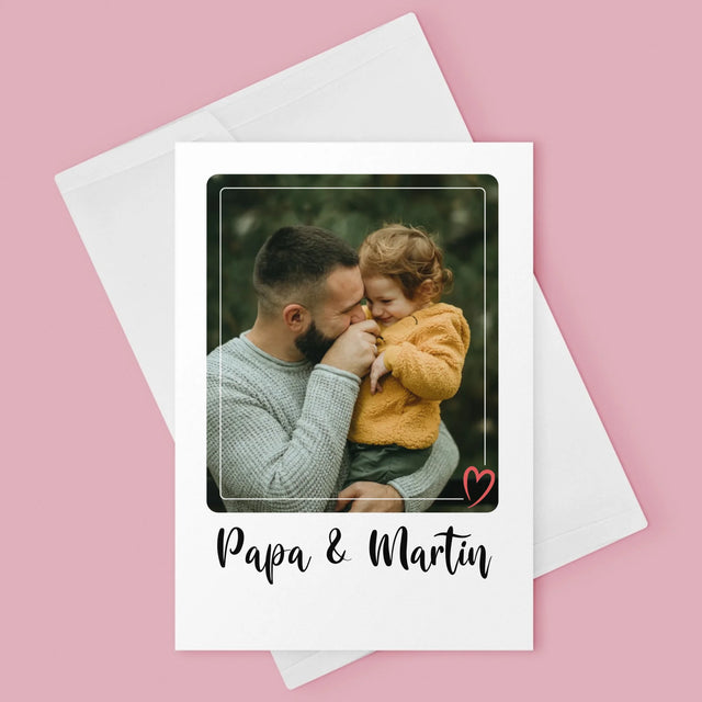 Foto Und Unterschrift: Papa Und Ich - Glückwunschkarte
