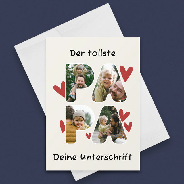 Buchstaben-Collage: Der Tollste Papa - Glückwunschkarte