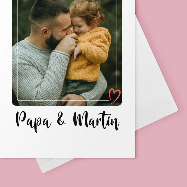 Foto Und Unterschrift: Papa Und Ich - Glückwunschkarte