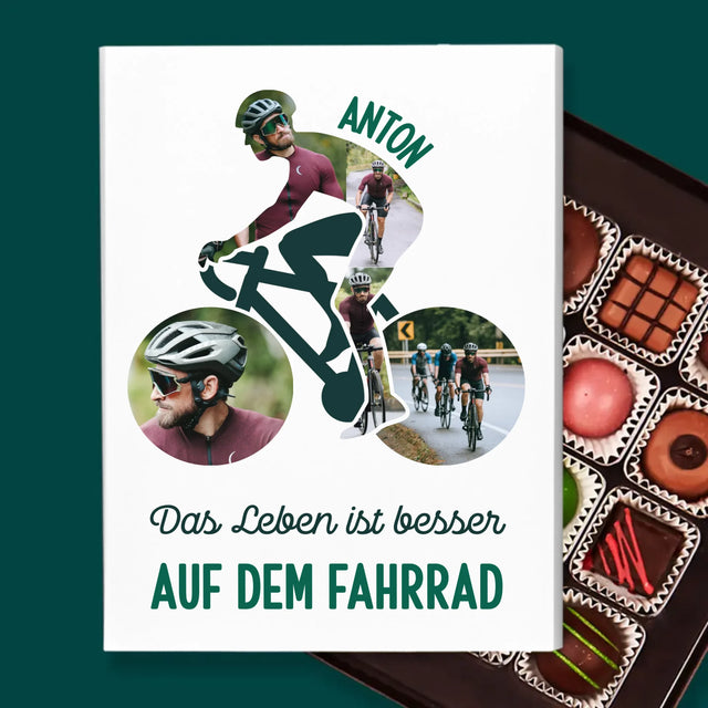 Form-Collage: Das Leben Ist Besser Auf Dem Fahrrad - Pralinen