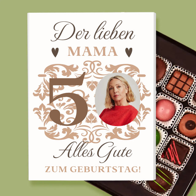Foto Und Unterschrift: Der Lieben Mama Zum 50. Geburtstag - Pralinen