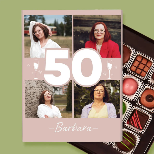 Fotocollage: 50 Gläser - Pralinen