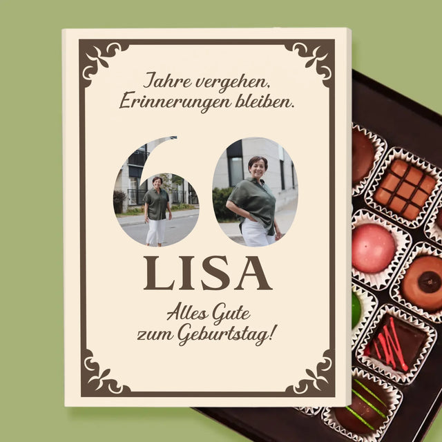 Buchstaben-Collage: Die Jahre Vergehen - Pralinen