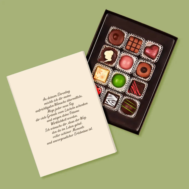 Buchstaben-Collage: Die Jahre Vergehen - Pralinen