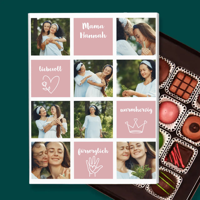 Fotocollage: Eigenschaften Einer Mama - Pralinen