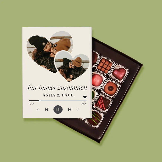 Fotocollage: Spotify Herzen - Pralinen