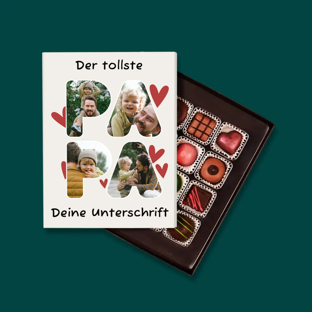 Buchstaben-Collage: Der Tollste Papa - Pralinen