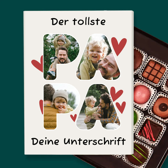 Buchstaben-Collage: Der Tollste Papa - Pralinen