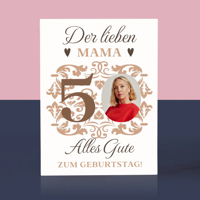 Foto Und Unterschrift: Der Lieben Mama Zum 50. Geburtstag - Acrylblock