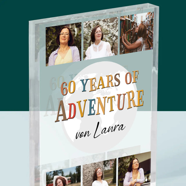 Fotocollage: 60 Years Of Adventure - Acrylblock
