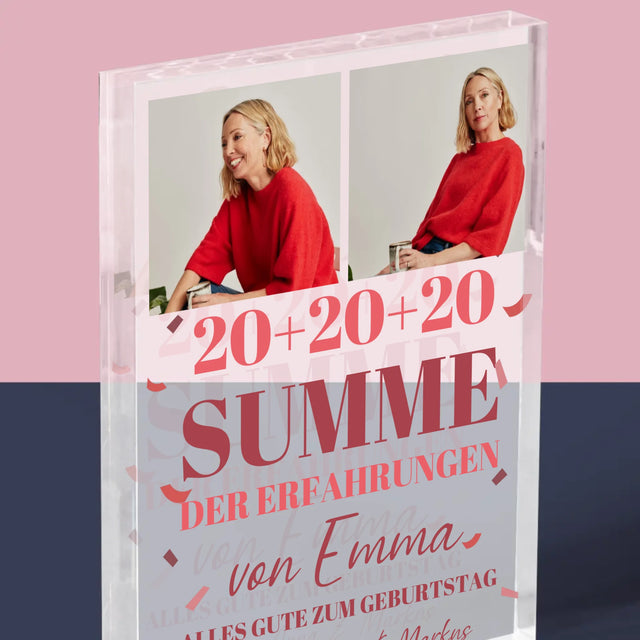 Fotocollage: Summe Der Erfahrungen - Acrylblock