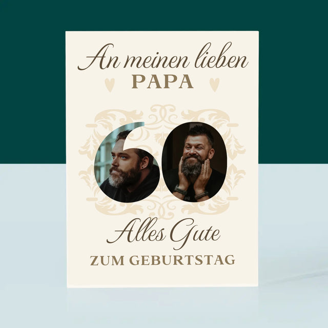 Buchstaben-Collage: An Meinen Lieben Papa Zum 60. Geburtstag - Acrylblock