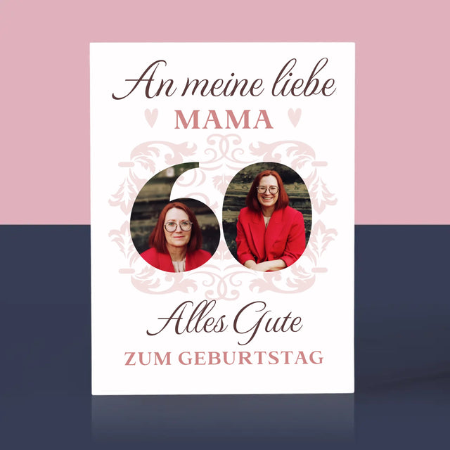 Buchstaben-Collage: An Meine Liebe Mama Zum 60. Geburtstag - Acrylblock