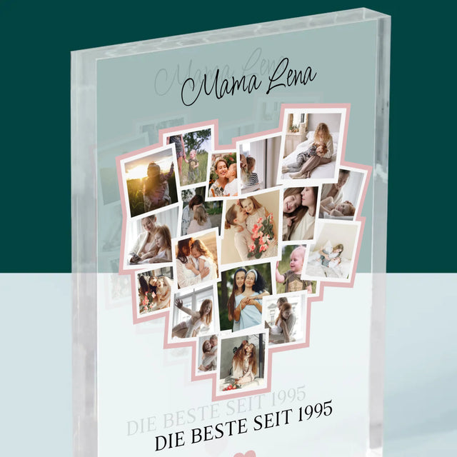 Fotocollage: Ein Herz Für Mama - Acrylblock
