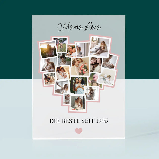 Fotocollage: Ein Herz Für Mama - Acrylblock