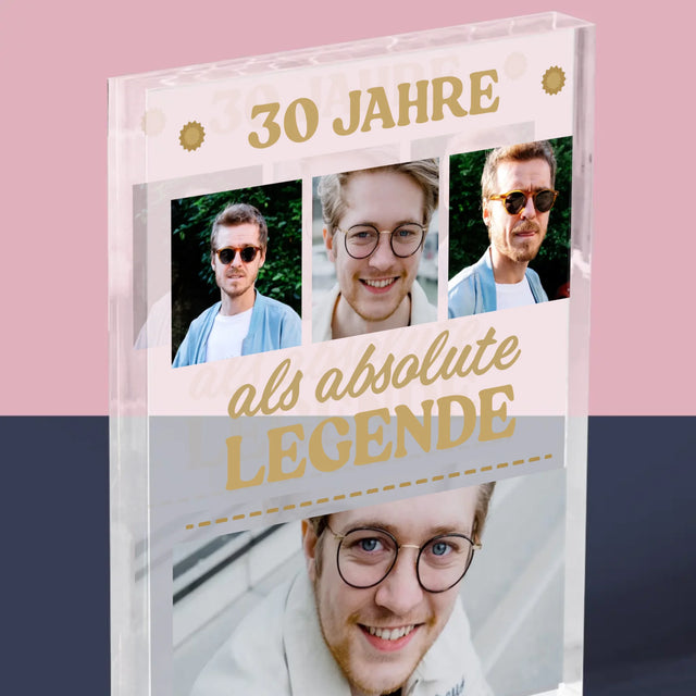 Fotocollage: 30 Jahre Eine Legende! - Acrylblock