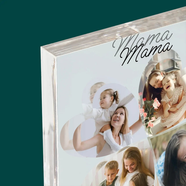 Fotocollage: Mama, Dank Dir Sind Wir Glücklich! - Acrylblock