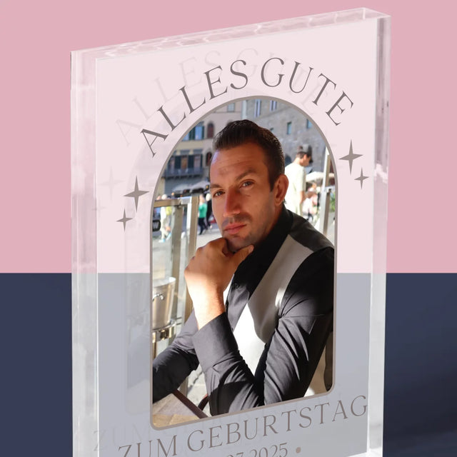 Foto Und Unterschrift: Stilvoller Geburtstag - Acrylblock