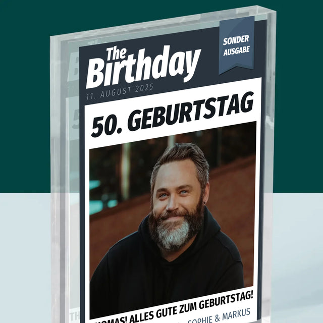 Magazin-Cover: Birthday - Acrylblock