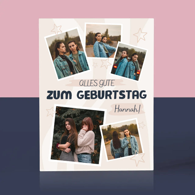 Fotocollage: Alles Gute Zum Geburtstag Sterne - Acrylblock
