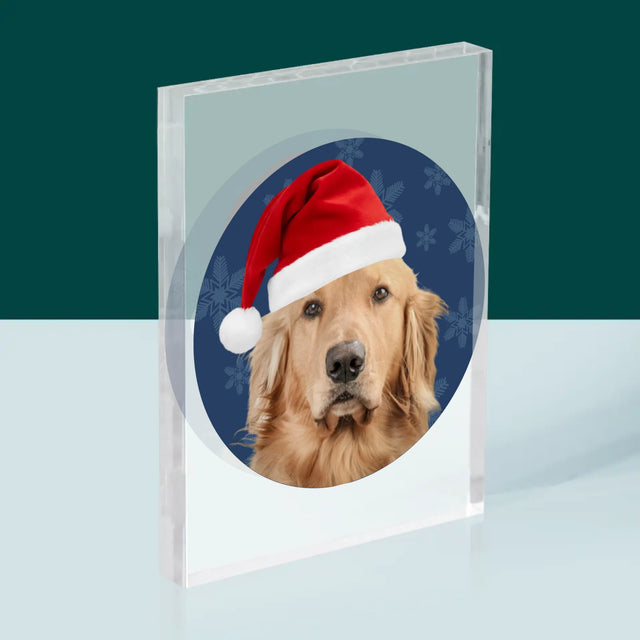 Foto Und Unterschrift: Dein Weihnachtshund - Acrylblock
