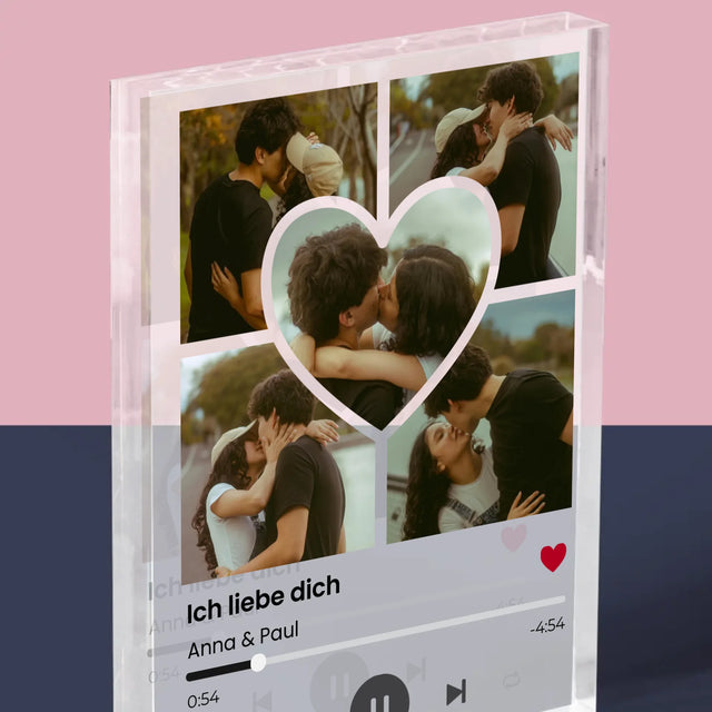 Fotocollage: Spotify Fotos Herz - Acrylblock