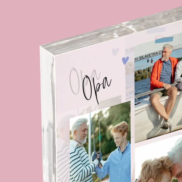 Fotocollage: Opa, Ich Liebe Dich - Acrylblock