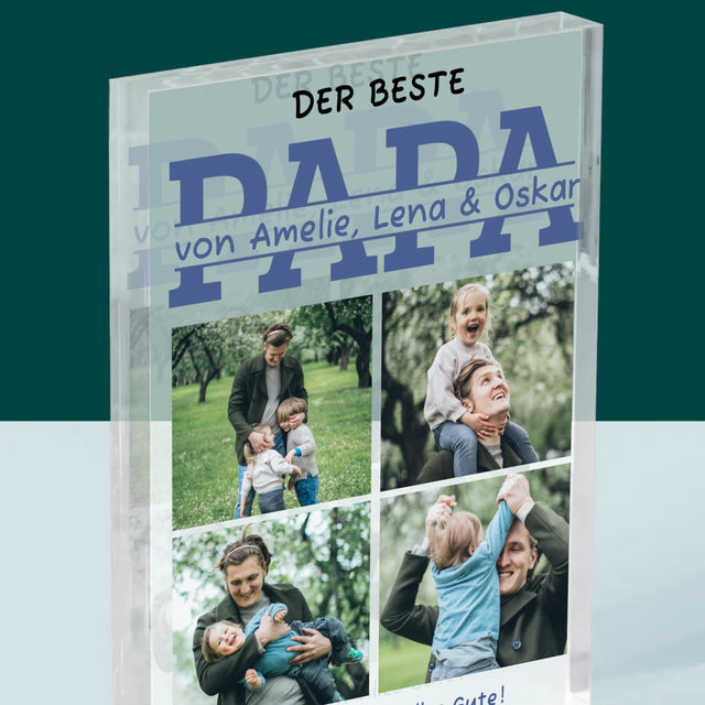 Fotocollage: Der Beste Papa Namen - Acrylblock