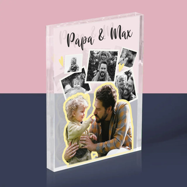 Fotocollage: Papa Mit Kind - Acrylblock