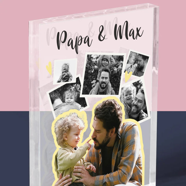 Fotocollage: Papa Mit Kind - Acrylblock