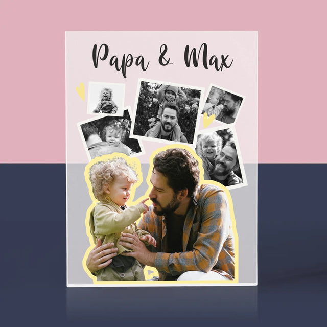 Fotocollage: Papa Mit Kind - Acrylblock